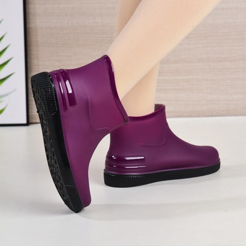 Hot-selling Women's Rain Shoes Women's Short Tube Outer Wear Water Shoes To Keep Warm Low Tube Rain Boots Waterproof Boots Rubber Shoes Overshoes