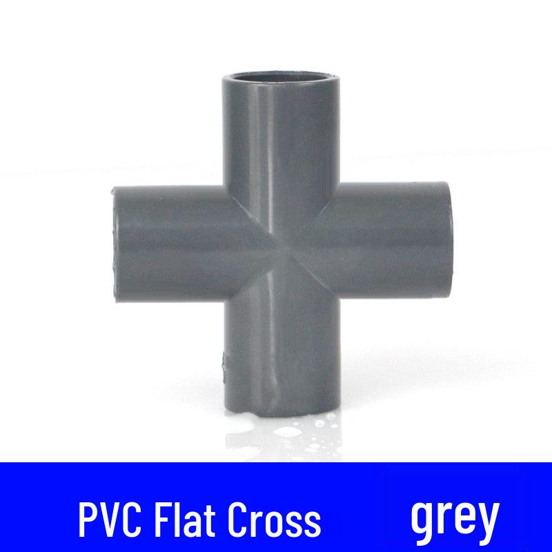 Šedá sada PVC vodovodních tvarovek: Koleno, T-kus, 3-cestný, 4-cestný plastový spoj pro přívod vody do akvária