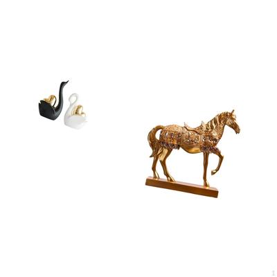 Elegant Swan And Horse Figurines Artistic Tabletop Ornaments Unique Animal Sculptures for Home