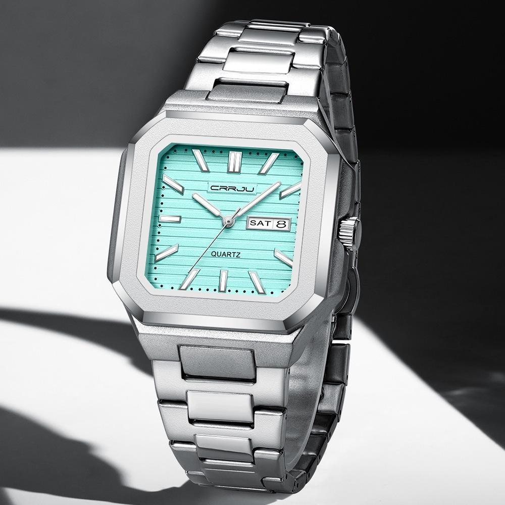 Men's Casual Stainless Steel Watch Analog Quartz Watch with Day and Date Classic Waterproof Dress Watch for Men