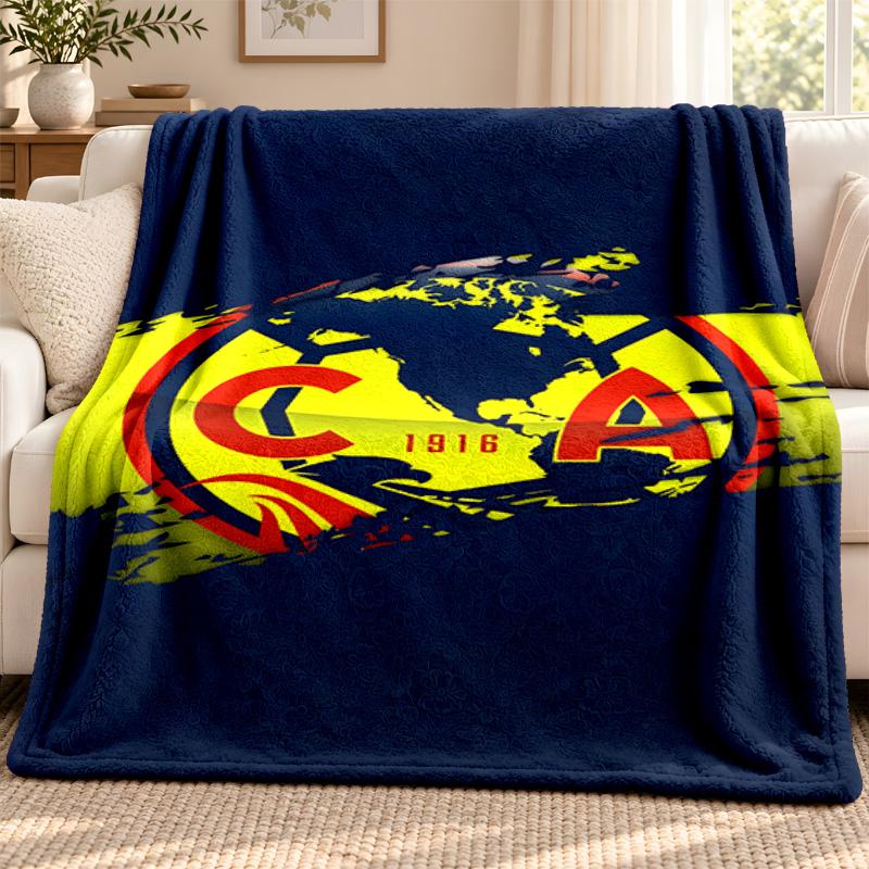 Club America Blanket Flannel Blanket Soft Cozy Plush Throw for Sofa Bed Lightweight Home Decoration Outdoor Camping