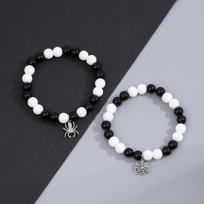 2 Pieces Trendy Charm Bracelet Beads Bracelet Fashionable Pendant Bracelet Wrist Jewelry Beads Material for Any Occasion