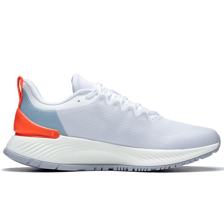 Li Ning YueYing Element Comfortable Fabric Cushioning Slip Resistant Rebound Low top Running Shoes Men's White Orange ARHS007-6