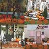 Halloween Wooden Pumpkin Garden Plaque FestivalLantern CourtyardAutumn Art Theme Statue