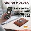 Genuine Leather Passport Wallet for Men and Travel Passport Holder with Airtag Airtag Passport Cover for Two Travel Essentials Festival Gift Lychee