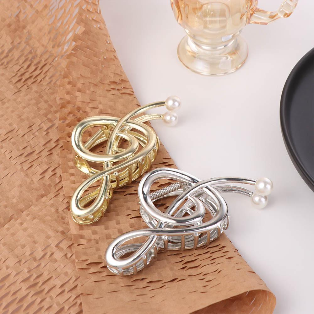 Zinc Zinc Zinc Alloy Treble Clef Hair Clip Vintage Music Note Hair Claw Retro Makeup Hair Clips