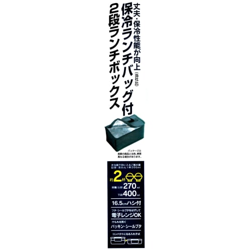 Skater 2-Tier Bento Box, Small Capacity, 670ml, with Cooler Bag, Made in Japan, Broad Conception KCQD3
