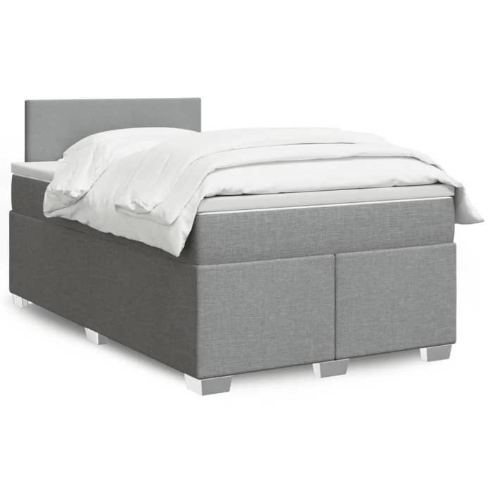 VidaXL Sommier à lattes de lit avec matelas Gris clair 120x200cm Tissu, lit, lit à plate-forme, lit à panneaux, meuble de 3285848