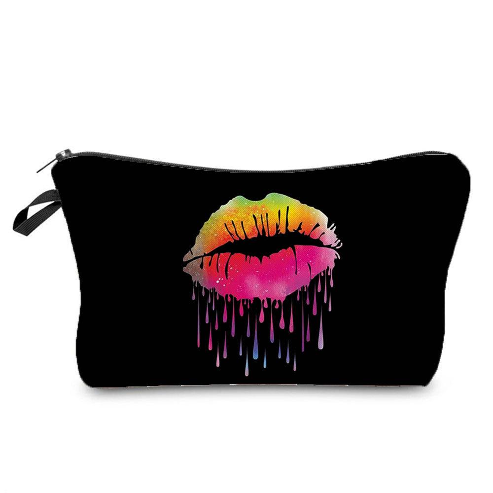 Women Lips Print Cosmetic Bag Toiletries Organize Travel Storage Case 6382
