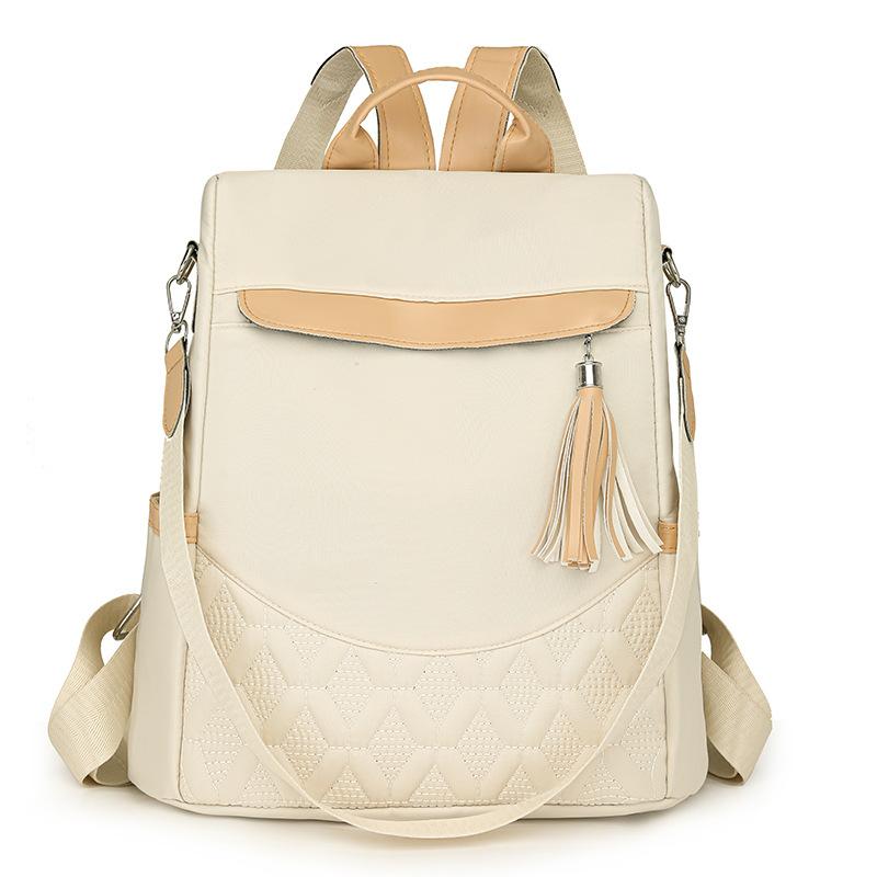 

Fashion embroidered thread women s backpack versatile casual schoolbag temperament simple hand shoulder bag one size fits all