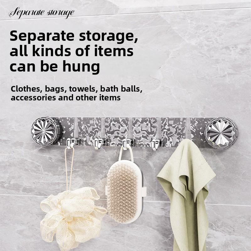 Suction Cup Hook, Household Water Corrugated Row Hanging Clothes Hook, Bathroom and Toilet Strong Non-drilling, Traceless Adhesive Hook