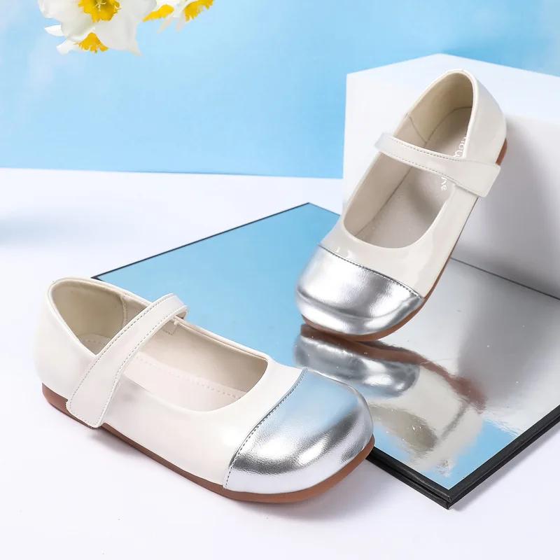 Neue Mädchen Prinzessin Lederschuhe Patchwork Elegant Kinder Ballett Aufführung Ballerinas Mode Kinder Partyschuhe Klettverschluss