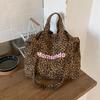 Sac fourre-tout et sac bandoulière pour femmes de grande capacité style coréen à imprimé léopard - Sac à épaule décontracté 2025