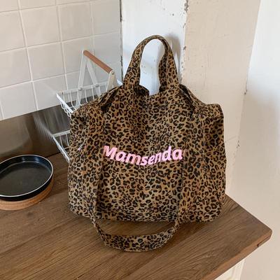 Korean-Style Large Capacity Women’s Leopard Print Tote and Crossbody Bag - 2025 Casual Shoulder Bag