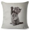 Cute Cat Pillowcase Decor Lovely Pet Animal Print Cojines Cushion Cover Polyester Pillow Case for Home Sofa Children Room 45x45