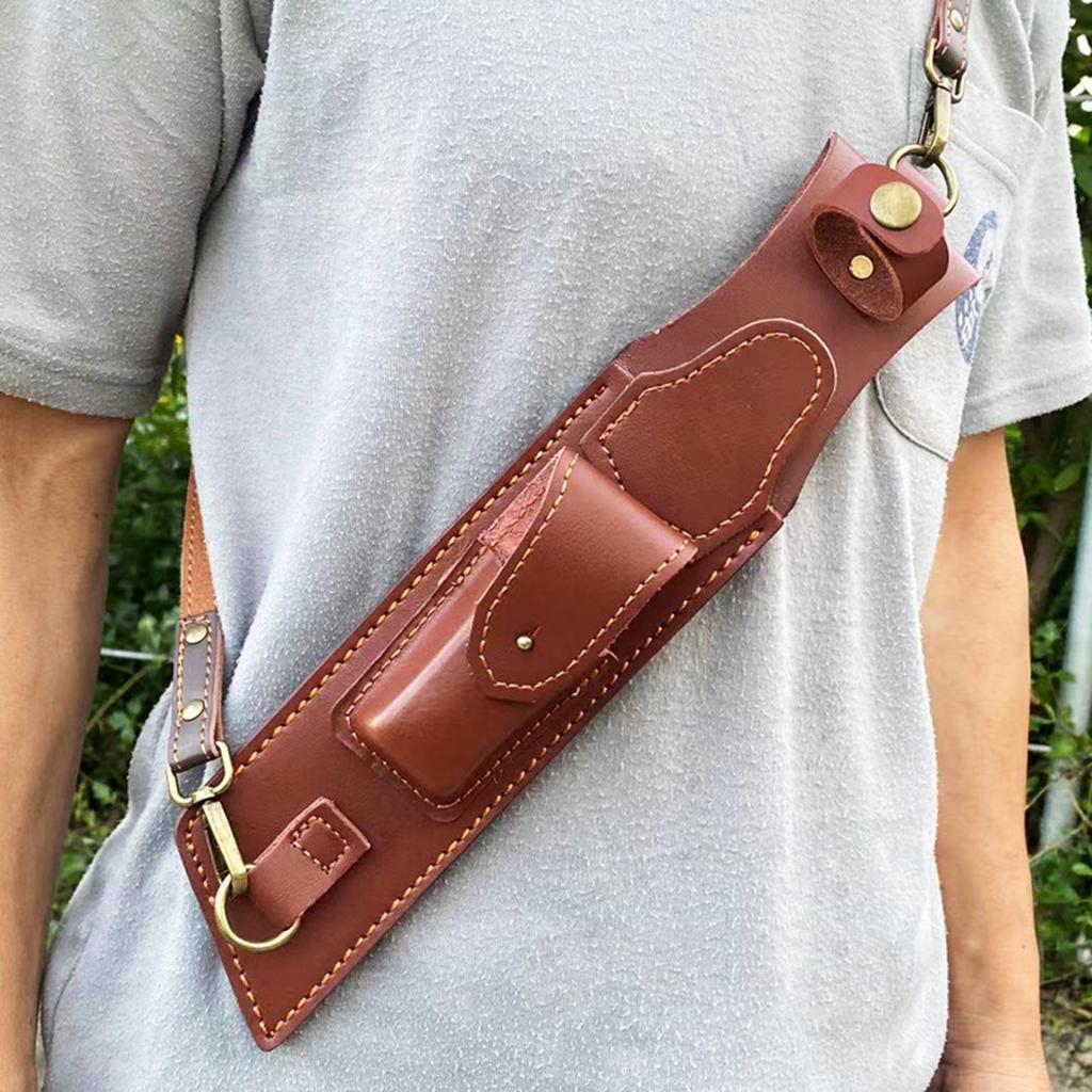 Tragbare Scheide aus PU-Leder für feststehendes Messer, Outdoor-Aufbewahrungstasche, Messerholster mit Umhängegurt