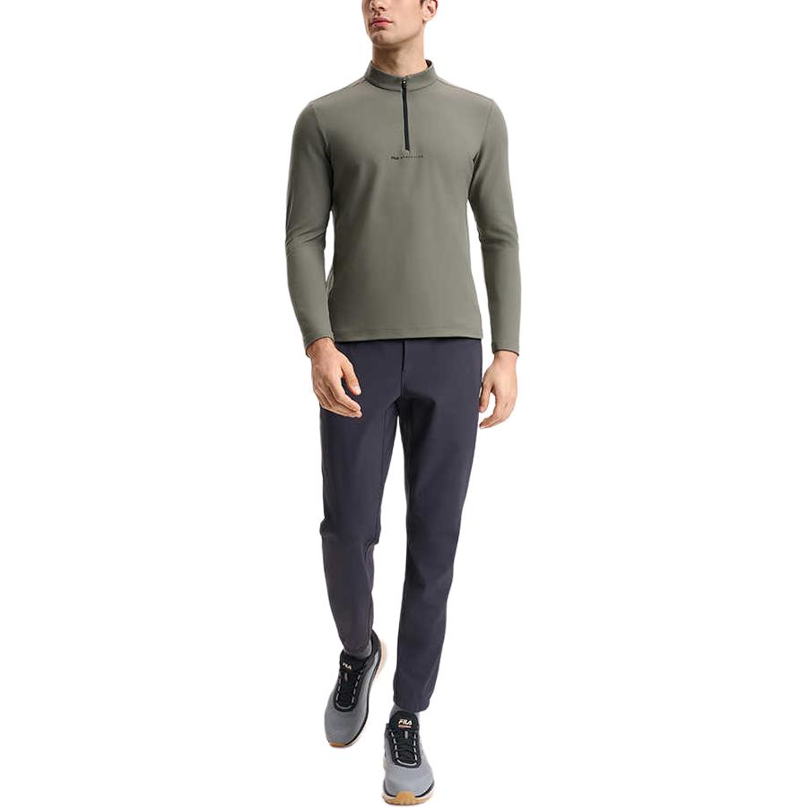 FILA Casual Versatile Tapered Knit Sports Pants Men pants Deep-Black A11M511603FBK