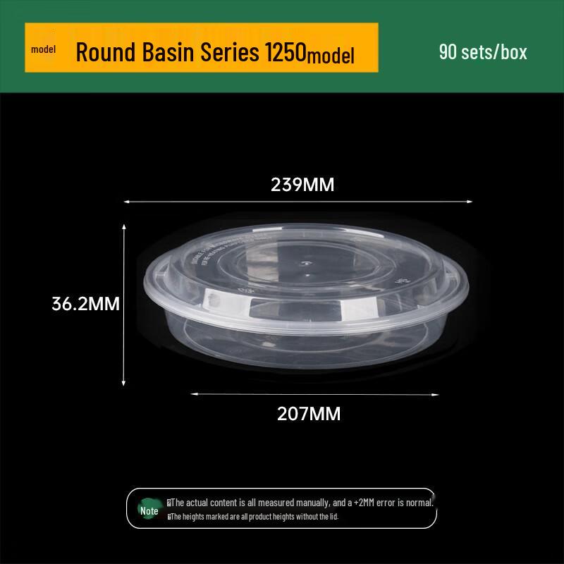ZISIZ Disposable Plastic Round Takeout Bowls with Lids