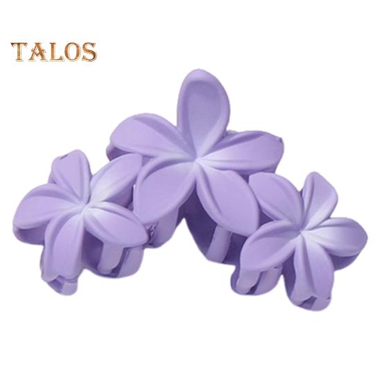 Women Plastic Hair Claw Flower Shape Candy Color Hair Clip Anti-slip Design Strong Grip Hair Claw Back Head Hair Clip Headwear