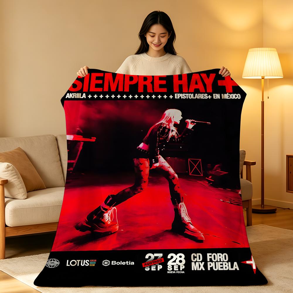 Music A-Akriila Throw High-Density Short Plush Blanket Soft Skin-Friendly for Sofa Nap Air-Conditioned Room