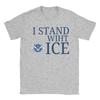 Unisex I Stand With Ice United States Immigration and Customs EnforceUnisext T Shirt Cotton Clothes Short Sleeve Tees Summer TShirts