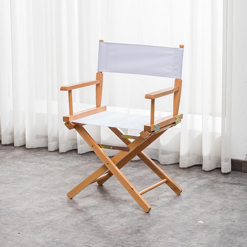 Klappbarer Regiestuhl aus Massivholz mit Segeltuchsitz und -lehne: Ideal für Bar, Büro, Make-up, Angeln, Outdoor und Freizeit.