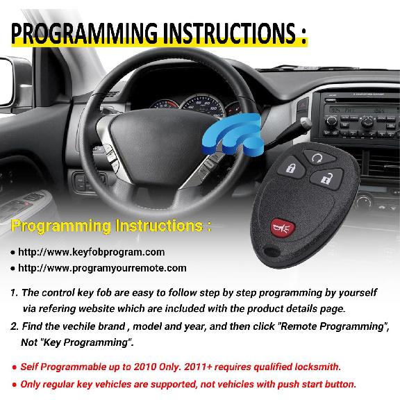 Key Fob Replacement For 2007-2014 Chevy Silverado Suburban Avalanche Tahoe Equinox Traverse Escalade/ 07-13 Gmc Sierra Yukon XL Savana Acadia/ 08-16