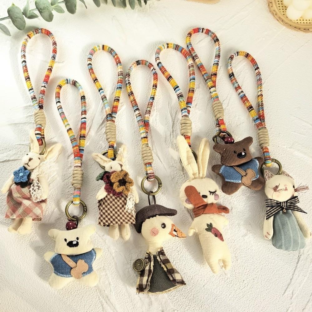 Puppy Handmade Animal Pendant Kitty Korean Style Keychain Creative Cat Dog Keyring  Bag Hanging