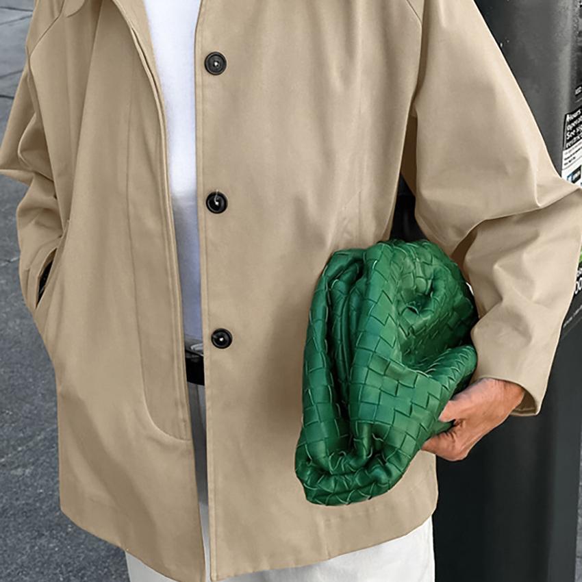 Autumn and Winter New French Style Workwear Trenchcoat Khaki Lapel Fashionable Loose Mid-length Coat Women's Clothing