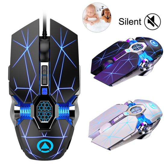 A7 2.4G Wireless Mute Backlit Gaming Portable Rechargeable Mouse for Laptops