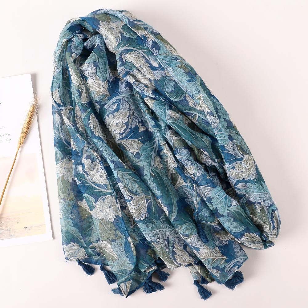 Luxury Brand Cotton Scarf Women Large Shawls Pashmina Muslim Hijab Foulard Design Print Lady Beach Stole Head Scarves Pareo