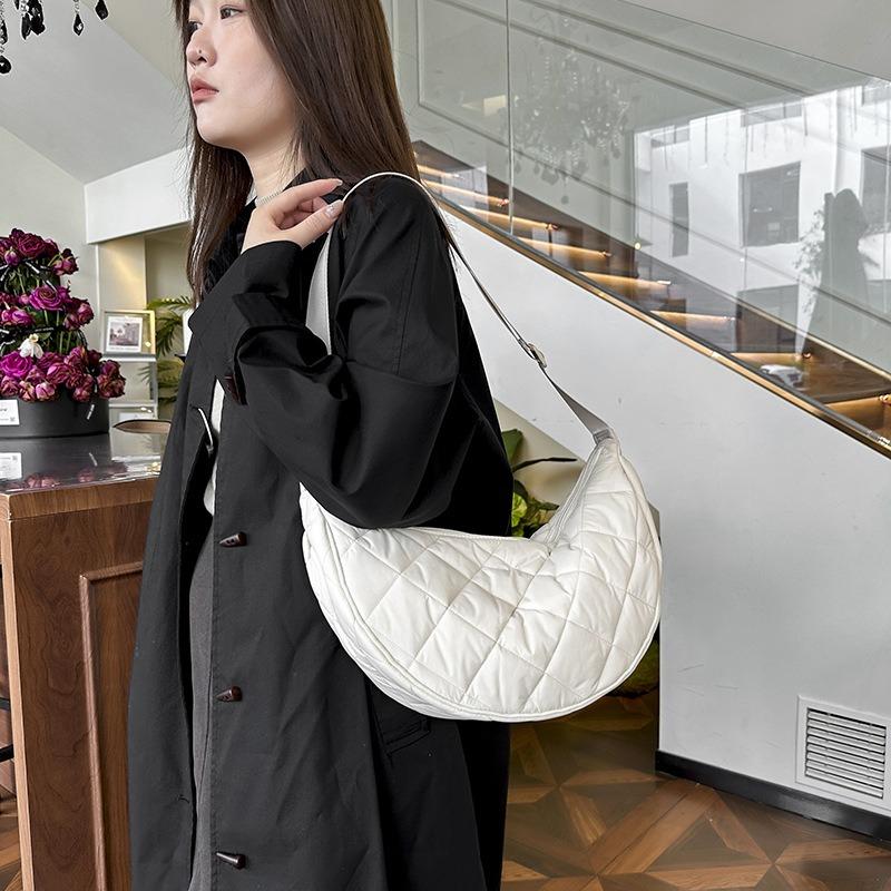 Fall Winter New Trendy Niche Diamond-Quilted Shoulder Crossbody Bag Dumpling Bag Premium Women Large Capacity Bag