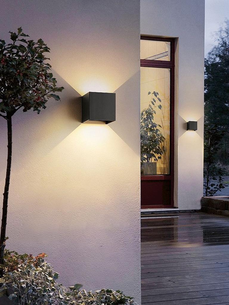 LED Wall Lamp for Indoor and Outdoor, Aluminum Wall Light, Surface Mounted Cube, Garden Porch Wall Sconce, IP65 Waterproof