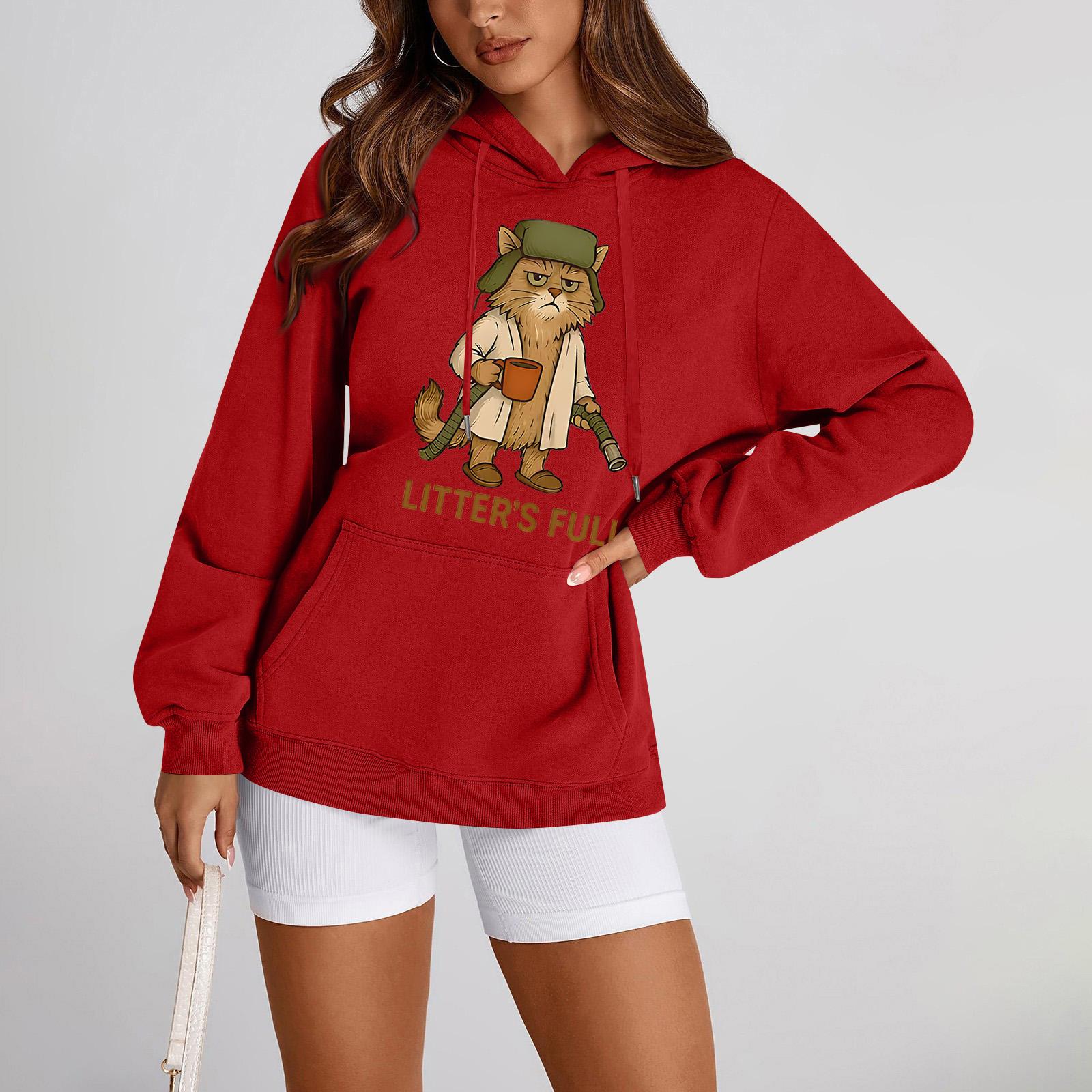 

Женское худи с принтом, толстовка, пуловер XL красный