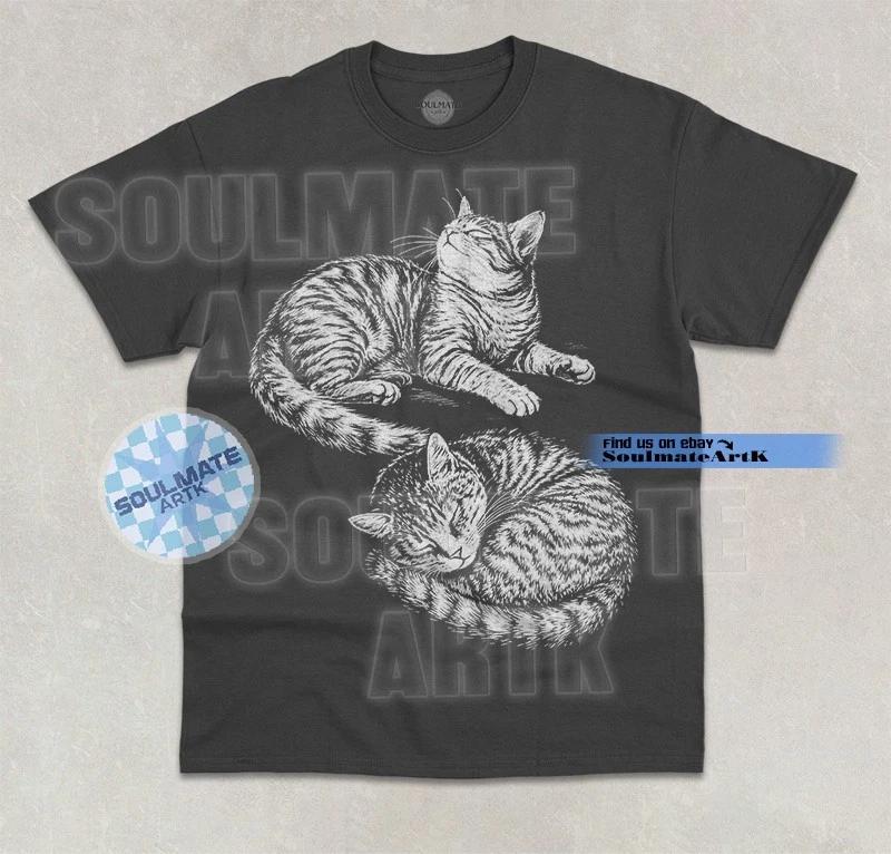 Lazy Cats T- Shirt Vintage Cute Cats Sleeping Napping Funny Graphic Unisex Shirt 3XL