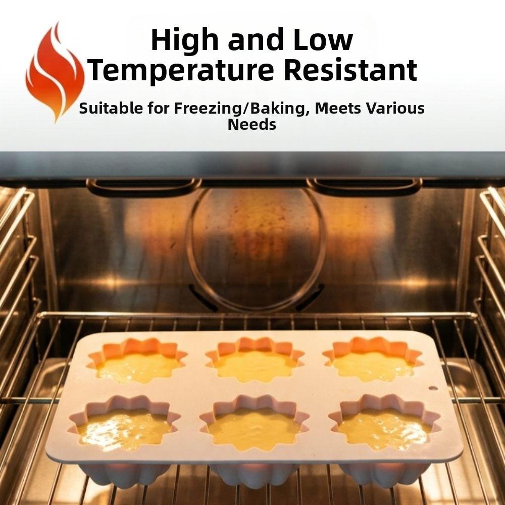 Heat-Resistant 3D Flower Mousse Cake Mold 6 Cavity Baking Cake Molds Pudding Mould  Pastry Making