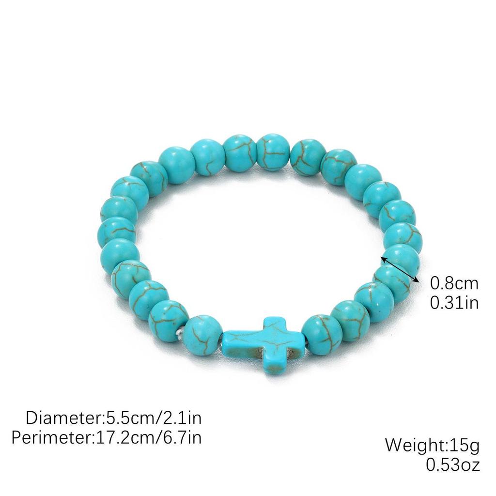 Vintage Turquoise and Natural Stone Bead Bracelet Set