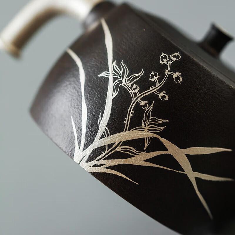 Wanqiantang Handuo Black Metallic Glaze Ceramic Teapot