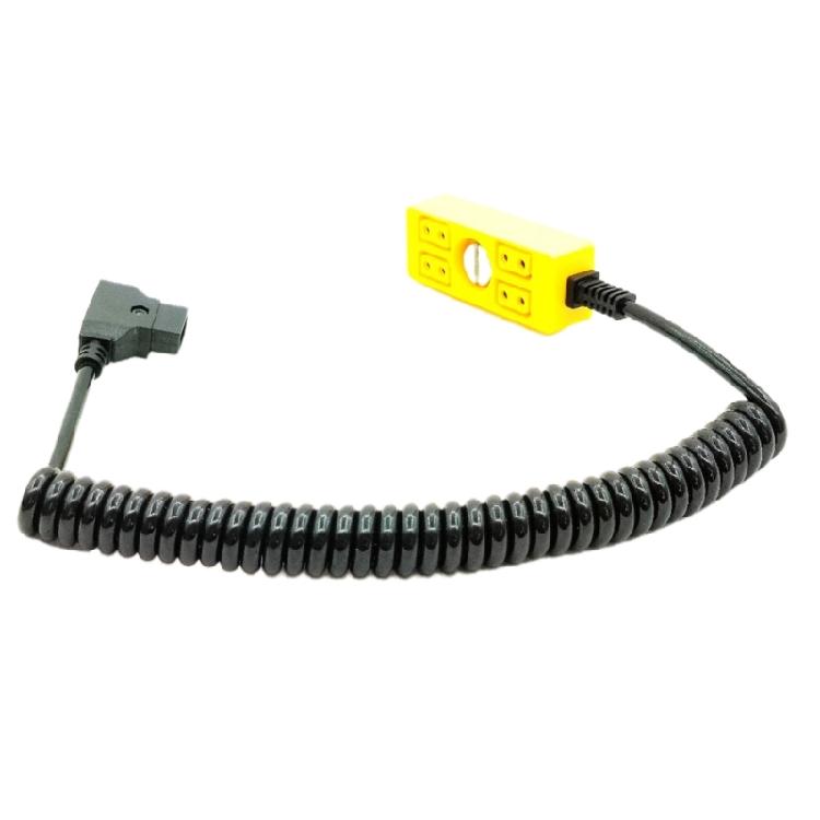 D-tap 4-way Splitter Cable Adapter Cord Candy Color Spring Coiled Wire Line