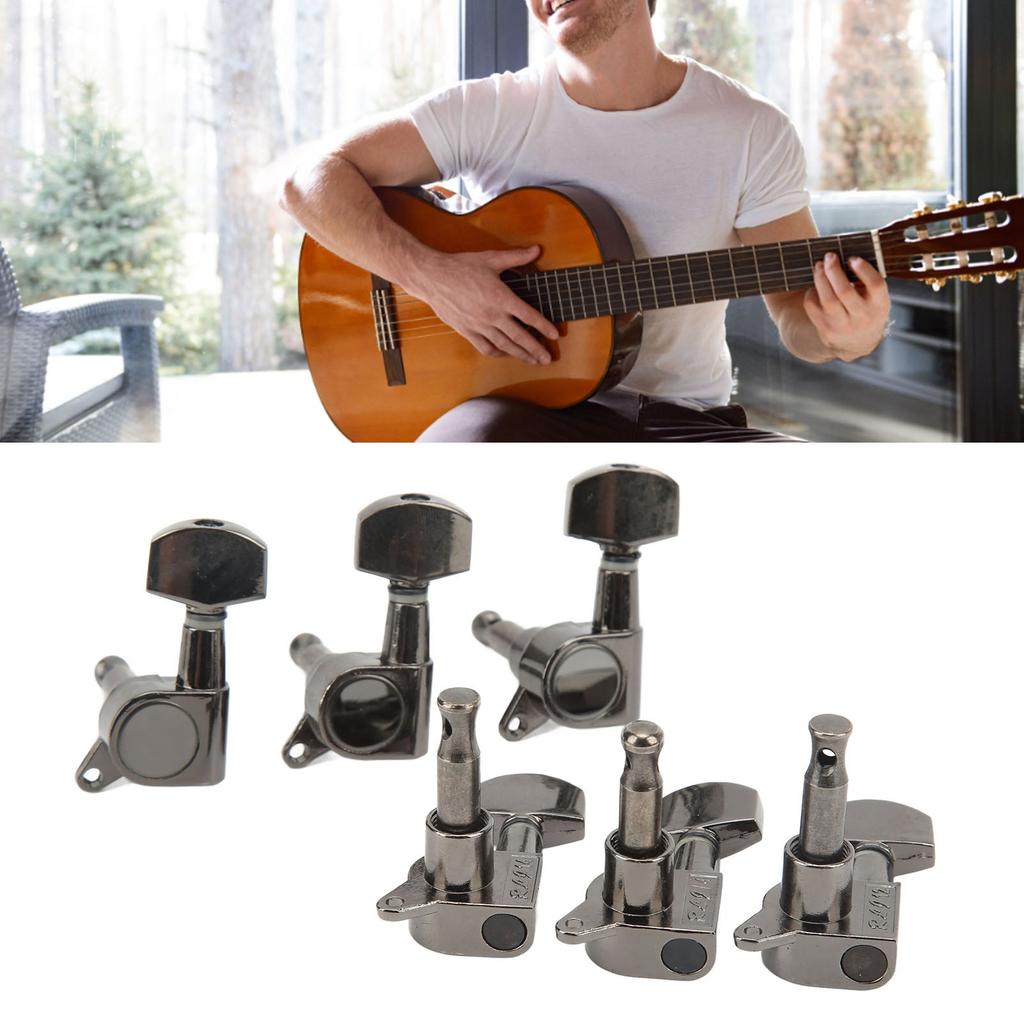 Small     Enclosed Locking Tuners 3L 3R Metal String Tuning Pegs Guitar Accessories