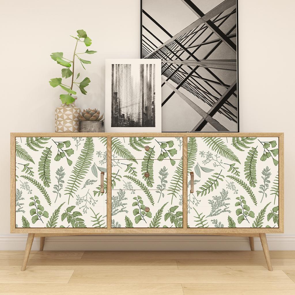 Regenwaldblätter Selbstklebende Tapete Grün Gefallenes Blatt Wandaufkleber Abziehen und Aufkleben Tapete für Schlafzimmer Heimdekoration