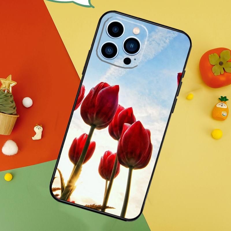 Tulips Flower Phone Case For iPhone 17 Pro Max 16 15 13 12 11 14 Pro Max Plus 12 13 Mini 16e 17 Air Cover