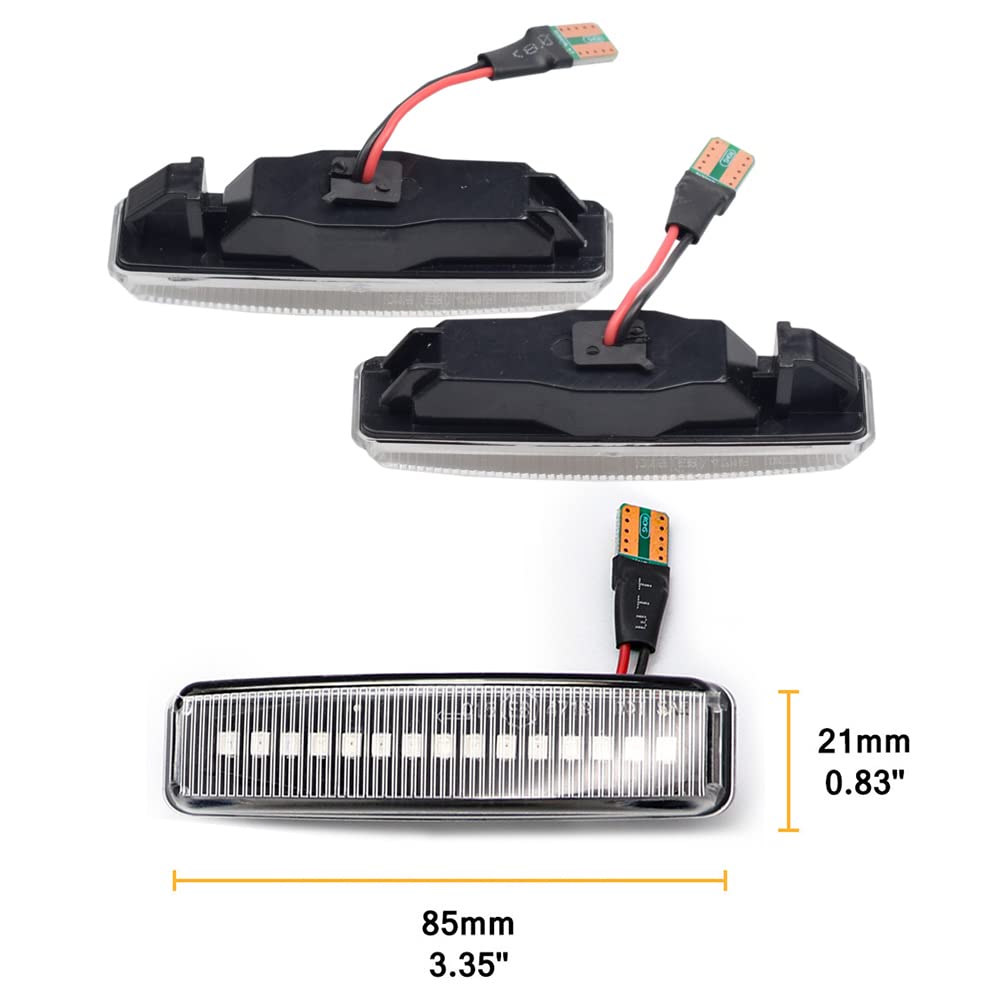 2Pcs Dynamic Fender Side Marker Lamp Sequential Running LED Turn
