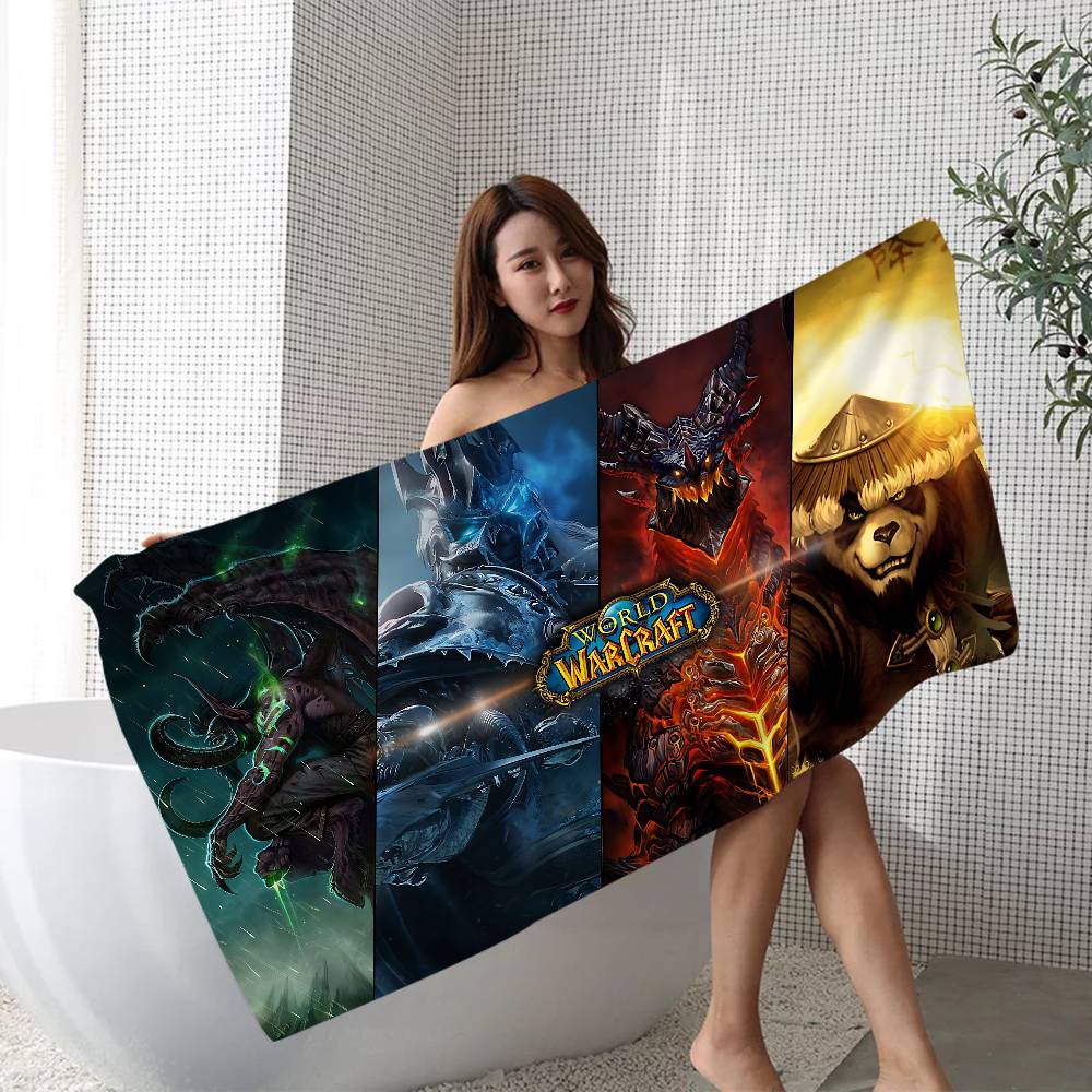 W-World of W-Warcraft Game Big Microfiber Beach Towels Quick Dry Towel Sand Beach Towels Pool Towel for Travel Swim Pool Yoga