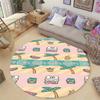 Kawaii Cartoon Keroppi Round Carpet Non-Slip Circle Area Rug Children Playroom Nursery Bedroom Home Floor Mat
