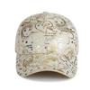 Golden Sketch Print Graffiti Baseball Cap Cotton Adjustable Baseball Hats Hip Hop Curved Brim Sunshade Hats For Man Women Unisex