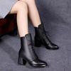 2025 New Leather Women Boots Thicked Velvet PU Women Shoes Women's High-heeled Cotton Keep Warm Winter Boots Zapatos De Mujer
