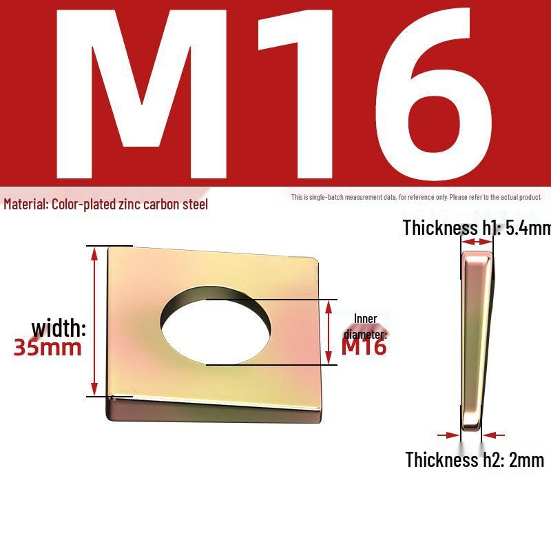 GB852 Blackened Square Bevel Washer for I-beam M6/M8/M20/M24/M30