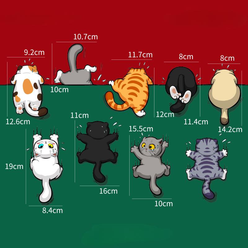 Cat Set Car Stickers Motorcycle Front Cowl Fuel Tank Helmet Decals Auto Window Bumper Body Decoration Cartoon Car Accessories