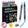 Dual-Tip Stackable Acrylic Markers - Quick-Drying Christmas Greeting Card Pens